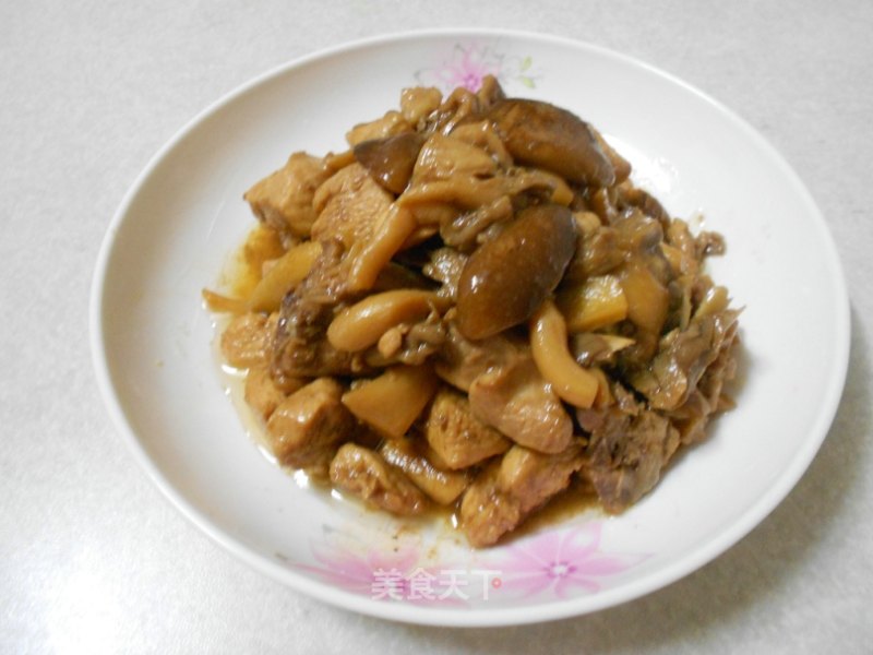 Fried Double Mushroom with Chicken recipe