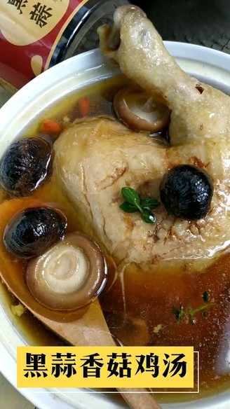 Black Garlic and Mushroom Chicken Soup