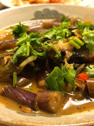 Grilled Yellow Spinefish with Eggplant recipe