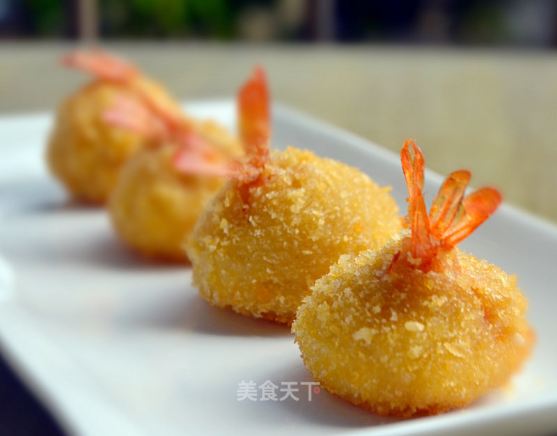 #aca烤明星大赛# Golden Potato Cheese Shrimp Balls