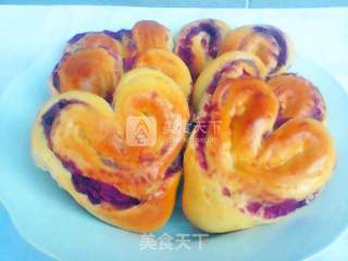 Purple Sweet Potato Heart-shaped Bread recipe