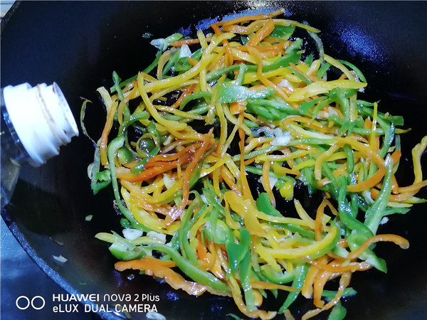 #中卓炸酱面# Baked Noodles with Colored Pepper and Ham recipe