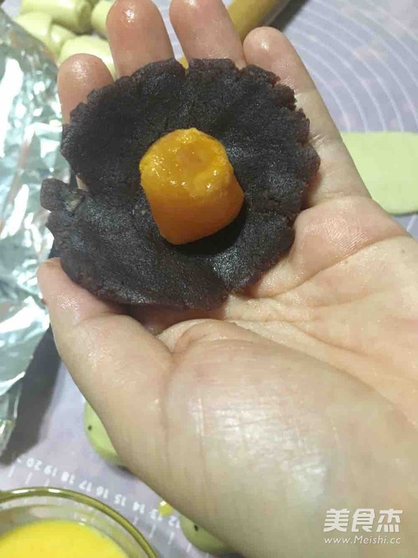 Egg Yolk Crisp, Matcha Red Bean Crisp recipe