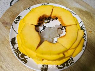 #吉祥年菜#golden and Silver Full House Fumancang~steamed White Fungus with Coconut Fragrant Pumpkin recipe