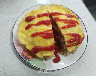 Omelette Rice with Tomato Sauce recipe