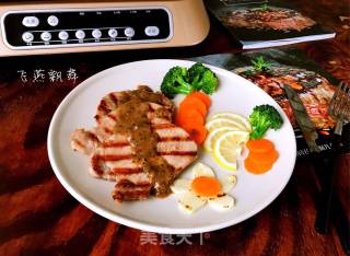#东 Shot Steak Machine# Garlic Black Pepper Pork Chops recipe