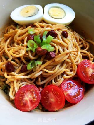 Cold Noodles with Scallion Oil and Sesame Sauce recipe