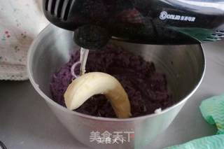 Banana Purple Sweet Potato Sticky Rice Cake recipe