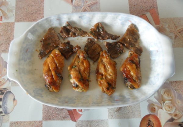 Chicken Wing Beef Platter recipe
