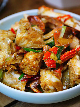 Fried Crab with Green Onion and Ginger recipe