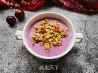 Fruit Oatmeal Purple Sweet Potato Yogurt recipe