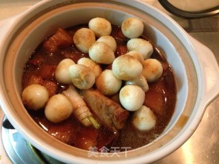 Braised Pork with Tiger Skin and Quail Egg recipe