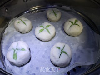 Two-color Flowering Spinach Steamed Buns recipe