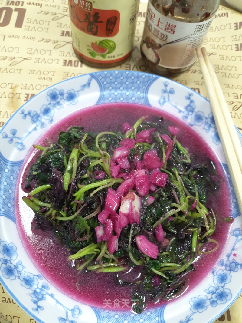 Stir-fried Red Rice Amaranth recipe