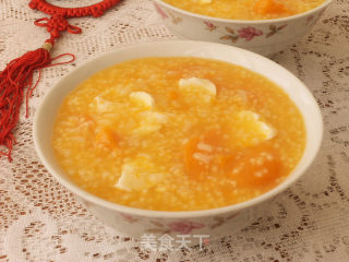 Pumpkin Double Rice and Goose Egg Congee recipe