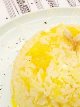 Fried Rice with Orange Cheese and Egg recipe
