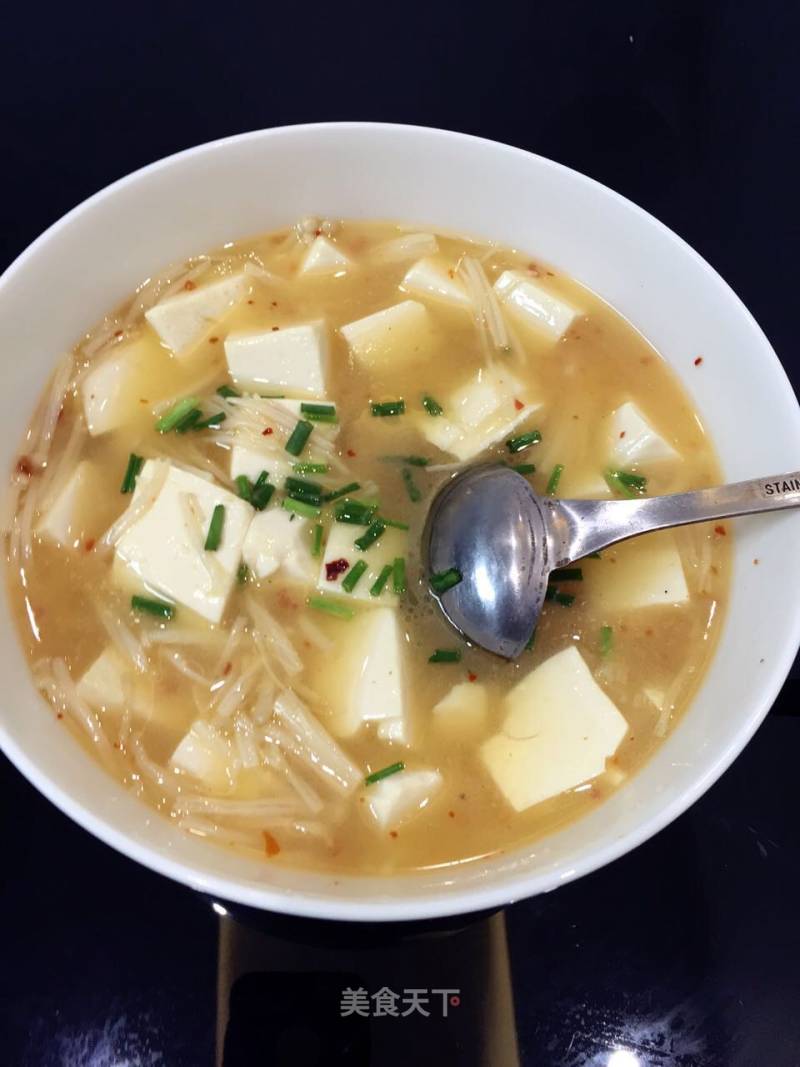 Enoki Mushroom Tofu Soup recipe