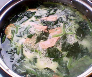 Homemade Fresh Soup-spinach and Pork Liver Soup recipe