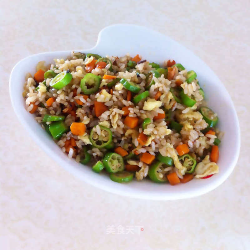 Fried Rice with Okra and Egg recipe