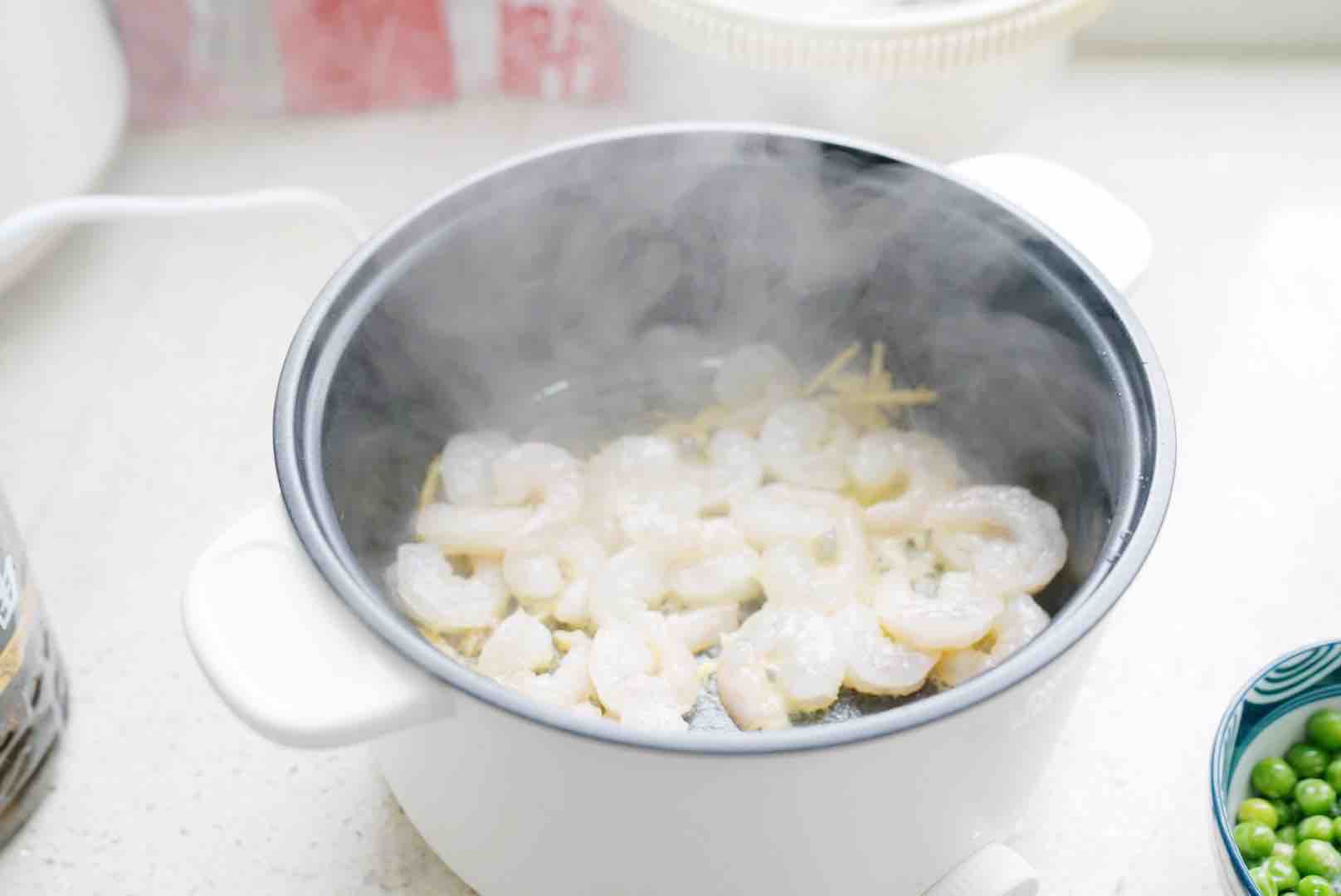 Shrimp, Pea and Potato Noodle Soup recipe