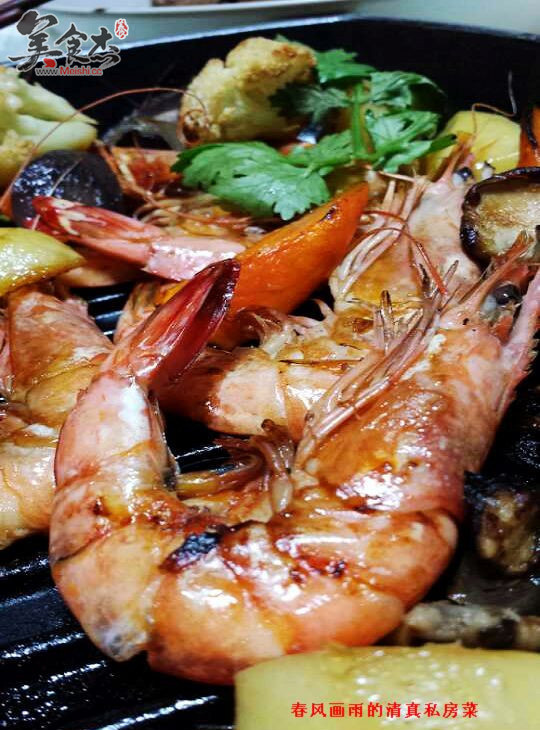 Grilled Sea Prawns with Mixed Vegetables recipe