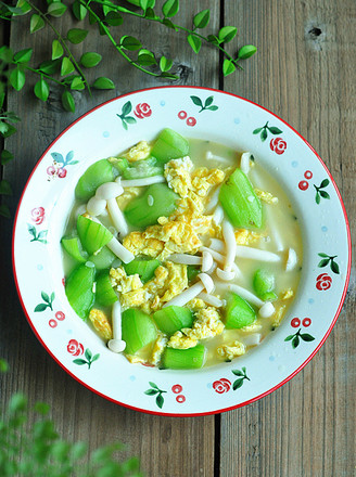 Mushroom and Loofah Egg Soup recipe