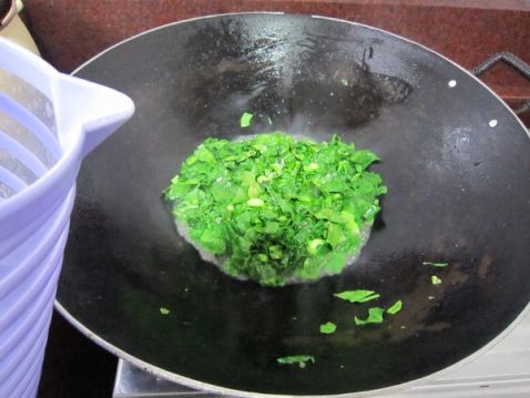 Fried Rice with Shredded Pork and Kale recipe