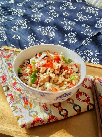 Fried Rice with Sausage, Shiitake Mushroom and Dried Radish recipe