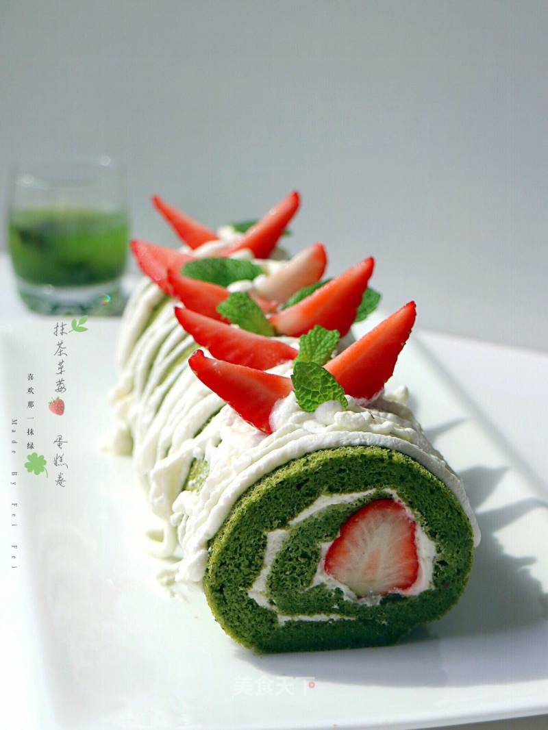 #the 4th Baking Contest and is Love to Eat Festival# Matcha Strawberry Cake Roll recipe