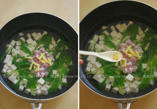 Tofu Soup with Mustard and Minced Meat recipe