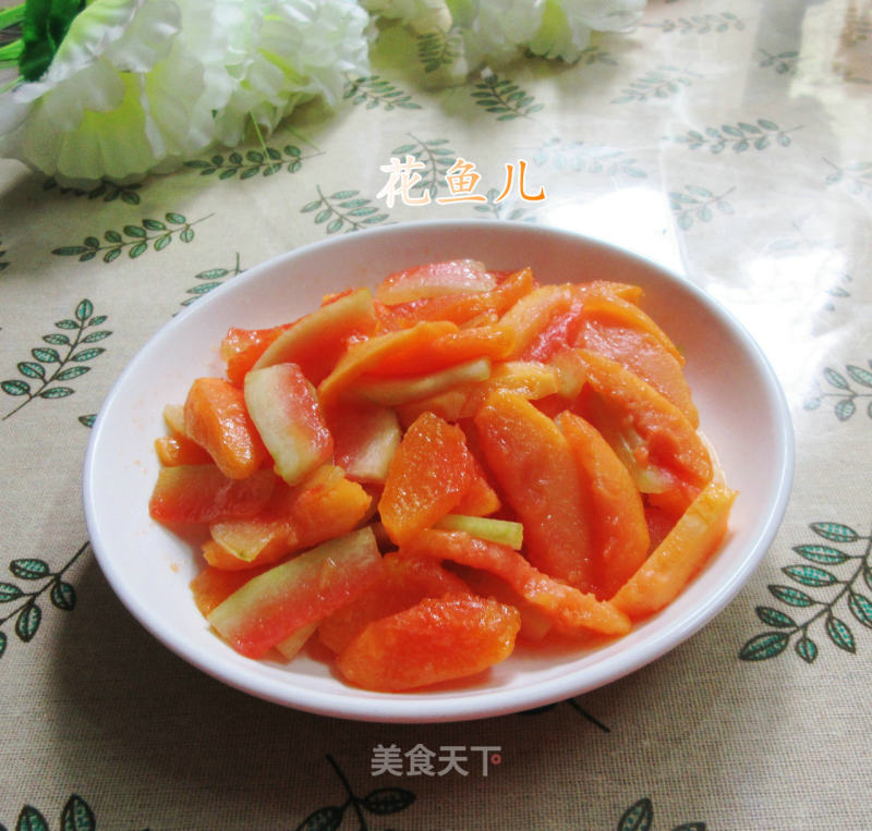 Stir-fried Papaya with Watermelon Peel recipe