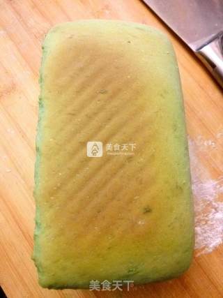 #aca烤明星大赛# Matcha Christmas Tree Toast Cake recipe