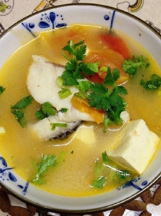 Stewed Tomato Tofu with Black Fish Soup recipe