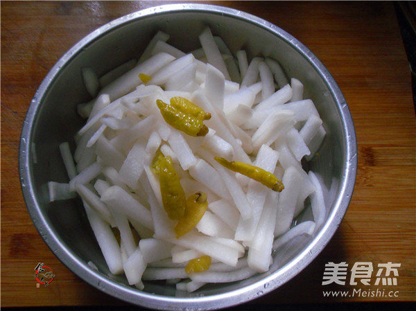 Pickled Radish with Pickled Peppers recipe