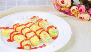 Vegetable Egg Sausage Baby Food Supplement, Mushroom + Carrot + Yellow Pepper + Edamame + Egg + Lotus Root Flour recipe