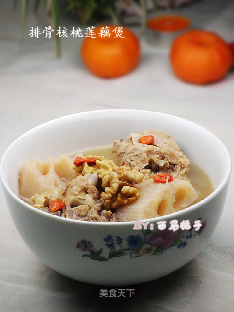 Pork Ribs Walnut and Lotus Root Pot recipe