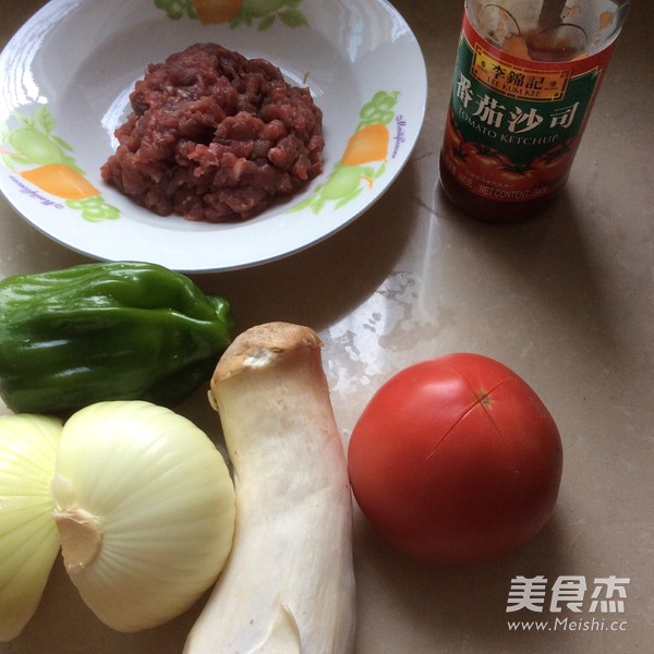 Stir-fried Spaghetti with Ground Beef recipe