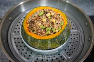 Pumpkin Cup with Chicken Sticky Rice recipe