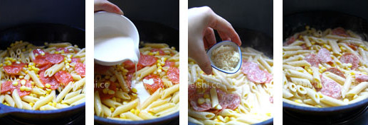 Creamy Pasta with Salami recipe
