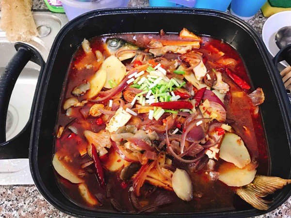 Spicy Grilled Fish Hot Pot recipe