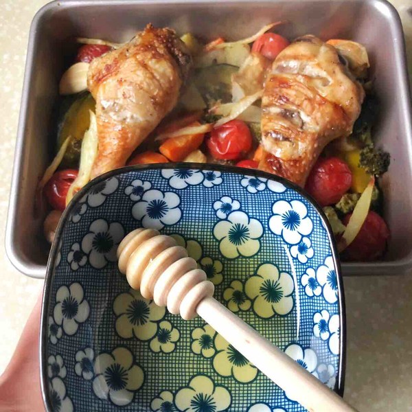 Roasted Chicken Drumsticks with Christmas Vegetables recipe