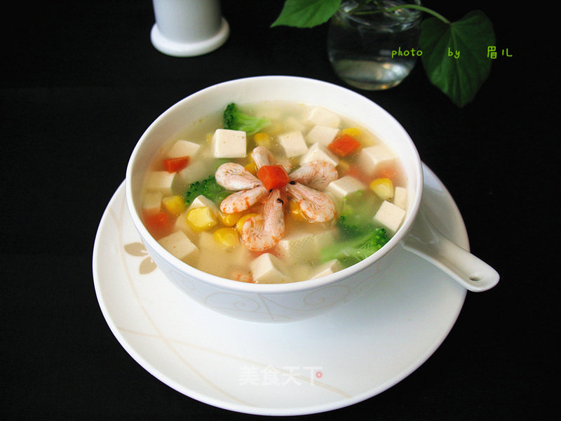 Colorful Antarctic Krill Tofu Soup recipe