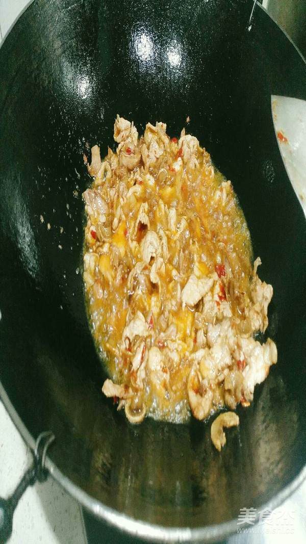 Salt Fried Pork with Garlic Sprouts recipe