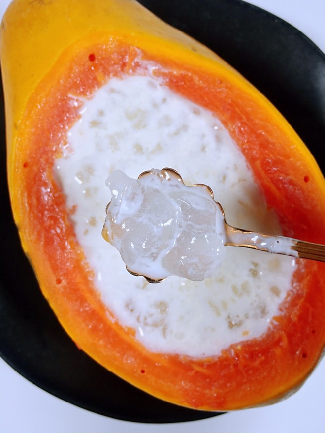 High Vitamin C, Nourishing Yin, Nourishing Lungs and Not Greasy, Stewed Snow Clams with Papaya recipe