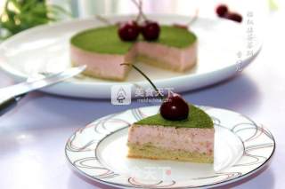 #aca烤明星大赛# Cherry Matcha Mousse recipe