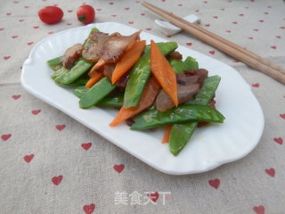 Fried Bacon with Snow Peas recipe