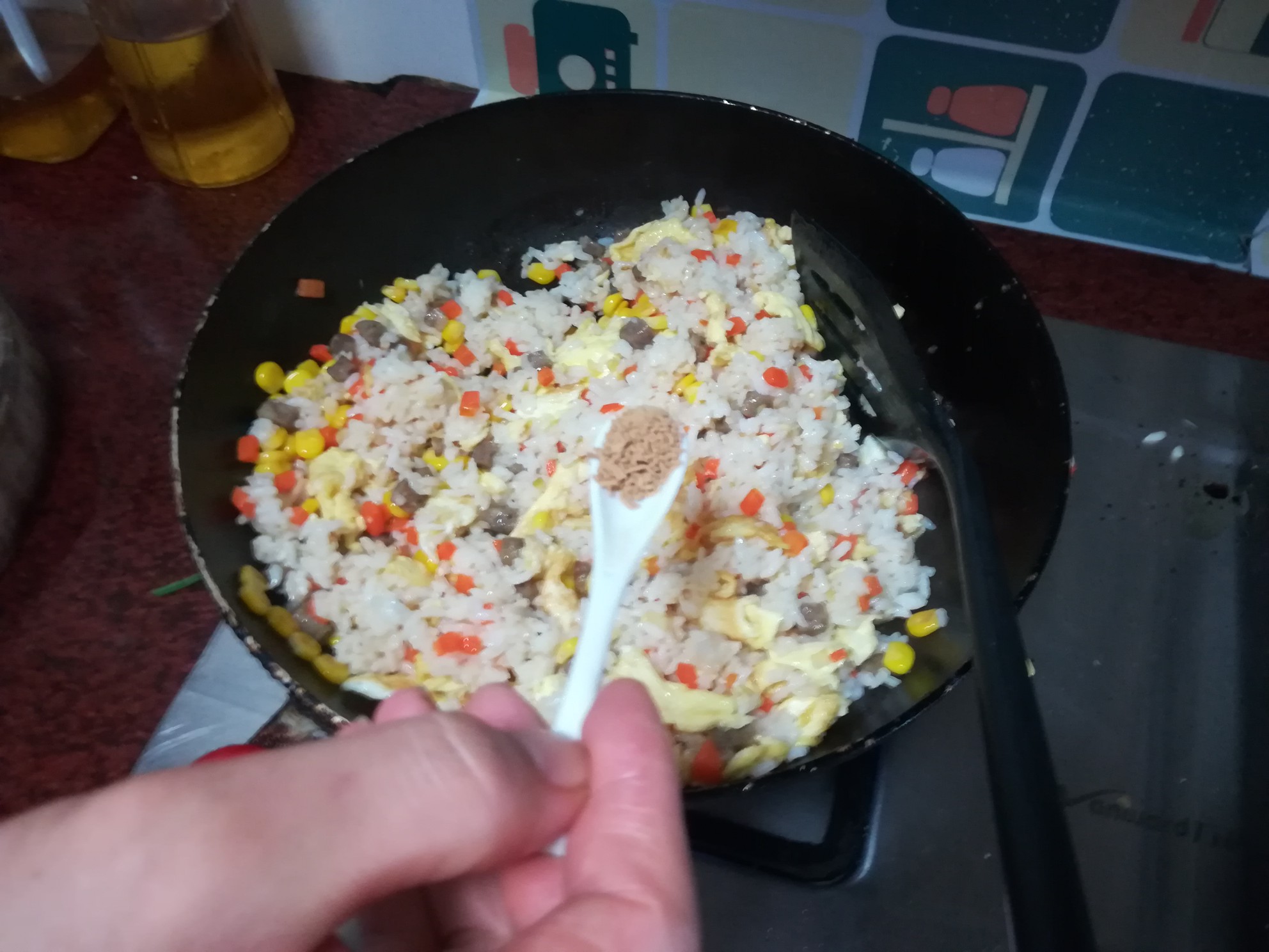 Black Pepper Beef Sausage Fried Rice recipe