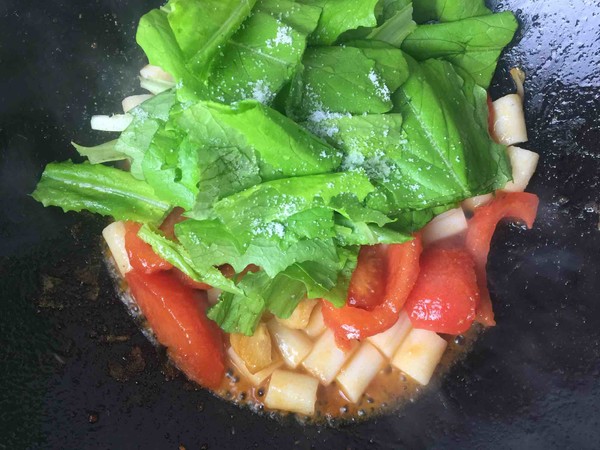 Stir-fried Rice Cake with Tomato recipe