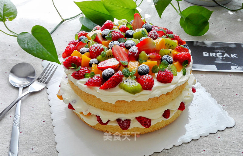 #aca烤明星大赛# Fruit Butter Naked Cake recipe