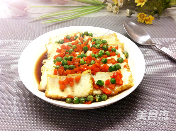 Tofu Stewed with Peas in Microwave recipe